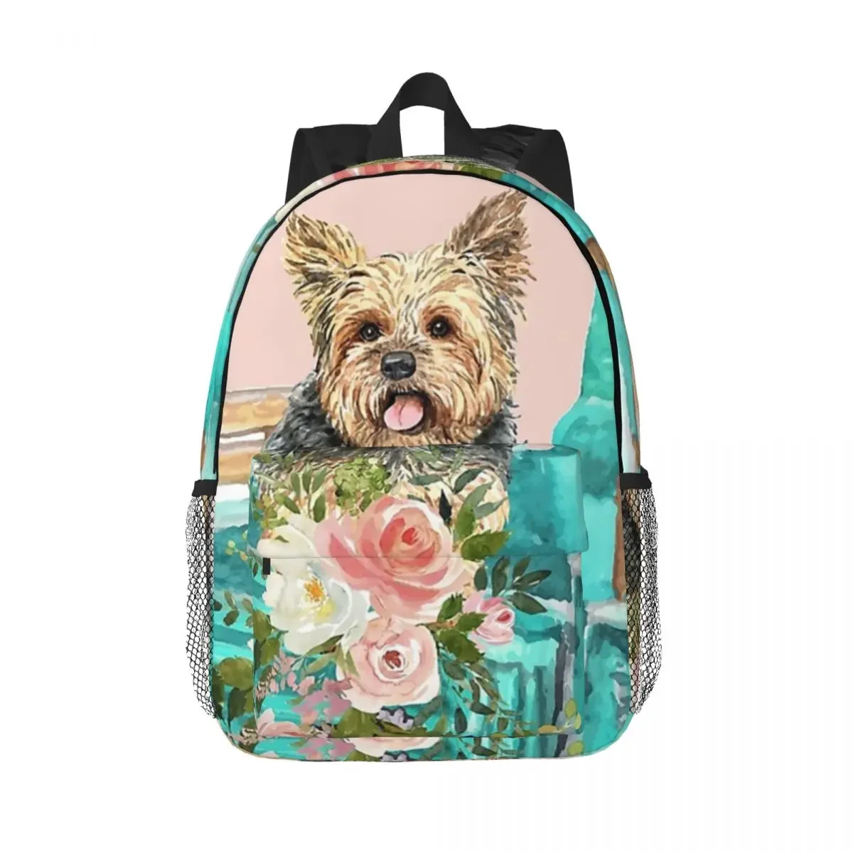 Yorkie Terrier And A Vintage Truck Backpacks Boys Girls Bookbag Children School Bags Travel Rucksack Shoulder Bag Large Capacity