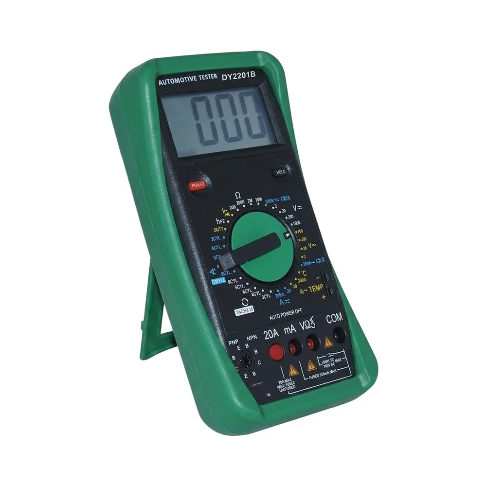 Multifunction Automotive Tester DY2201B Measures Voltage Current Resistance Continuity and RPM 500-10000 Range