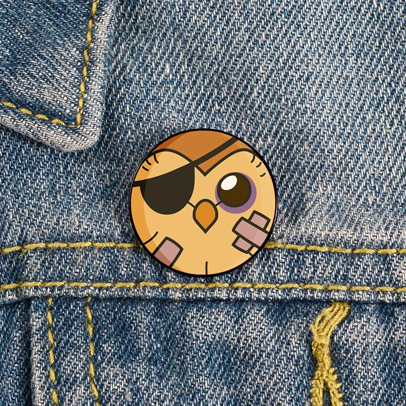 Hooty owl house Printed Pin Custom Funny Brooches Shirt Lapel Bag Cute Badge Cartoon Cute Jewelry Gift for Lover Girl Friends