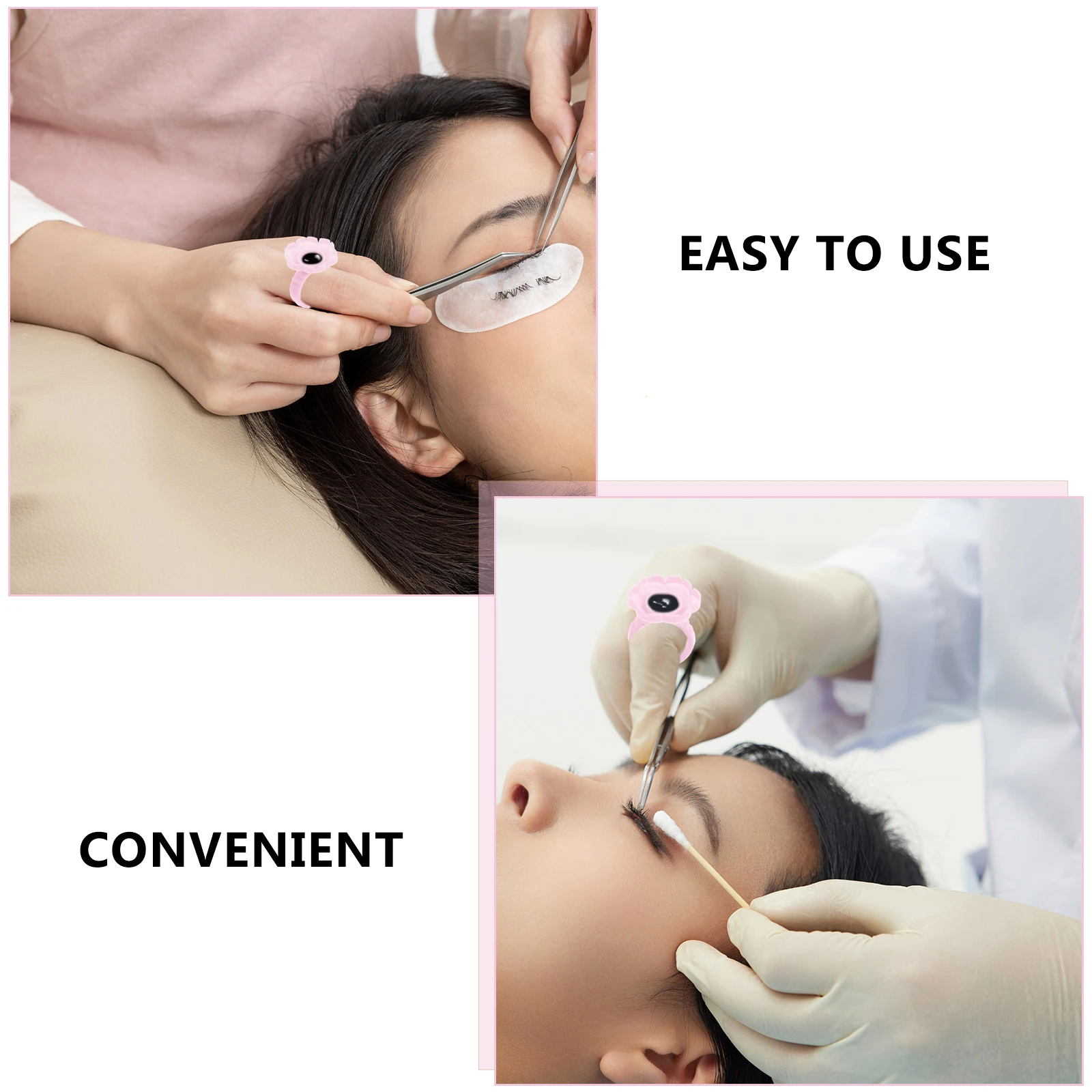 

100pcs Eyelash Glue Ring Plastic Multi functional Tool Extensions Grafting Efficient Professional Use Lightweight Compact Size