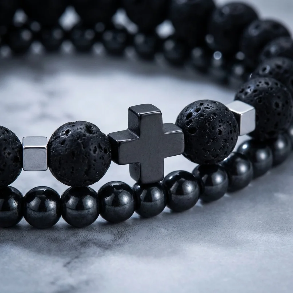 Vulkanstein-Armband für Männer Lava-Holzperlen-Armband Tibetische Buddha-Handgelenkskette Damen Herren Schmuck Geschenk Neue Armbänder