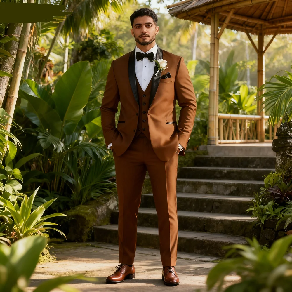 

Tuxedo Shirt for Men Fine Fit Wedding Ceremony Smoking Gentleman's Suit Solid Color Men's Ternos Fe Trajes Para Hombre