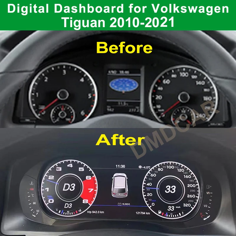 

Digital Dashboard Panel Virtual Instrument Cluster CockPit LCD Speedometer for Volkswagen VW Tiguan Jetta 2010-2020