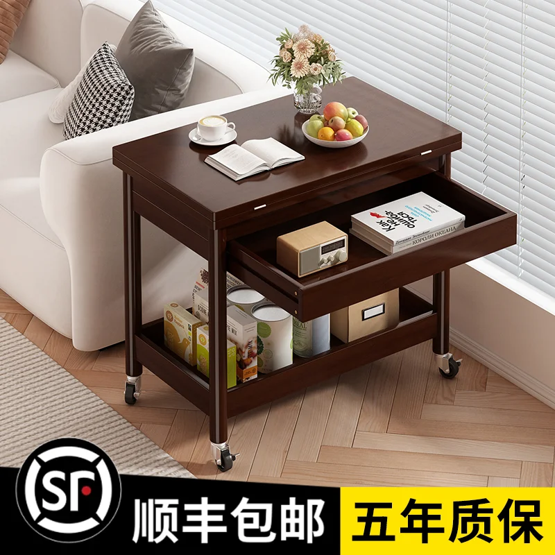 Movable trolley Multifunctional living room push-pull side table High-end sofa side small coffee table New mini corner table