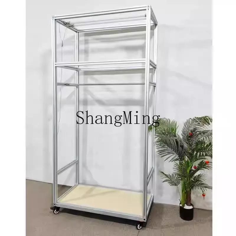 

CL Minimalist Light Luxury Birch Wood Aluminum Profile Clothes Rack Wardrobe Rack Modern Simple Overall