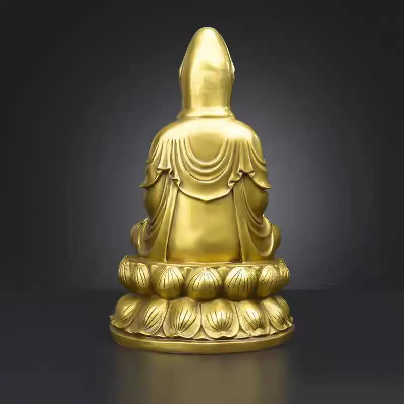 Copper ornament Guanyin Bodhisattva Guan yin figure, Buddha shrines worship figure goddess of Mercy, Avalokitesvara peace statue