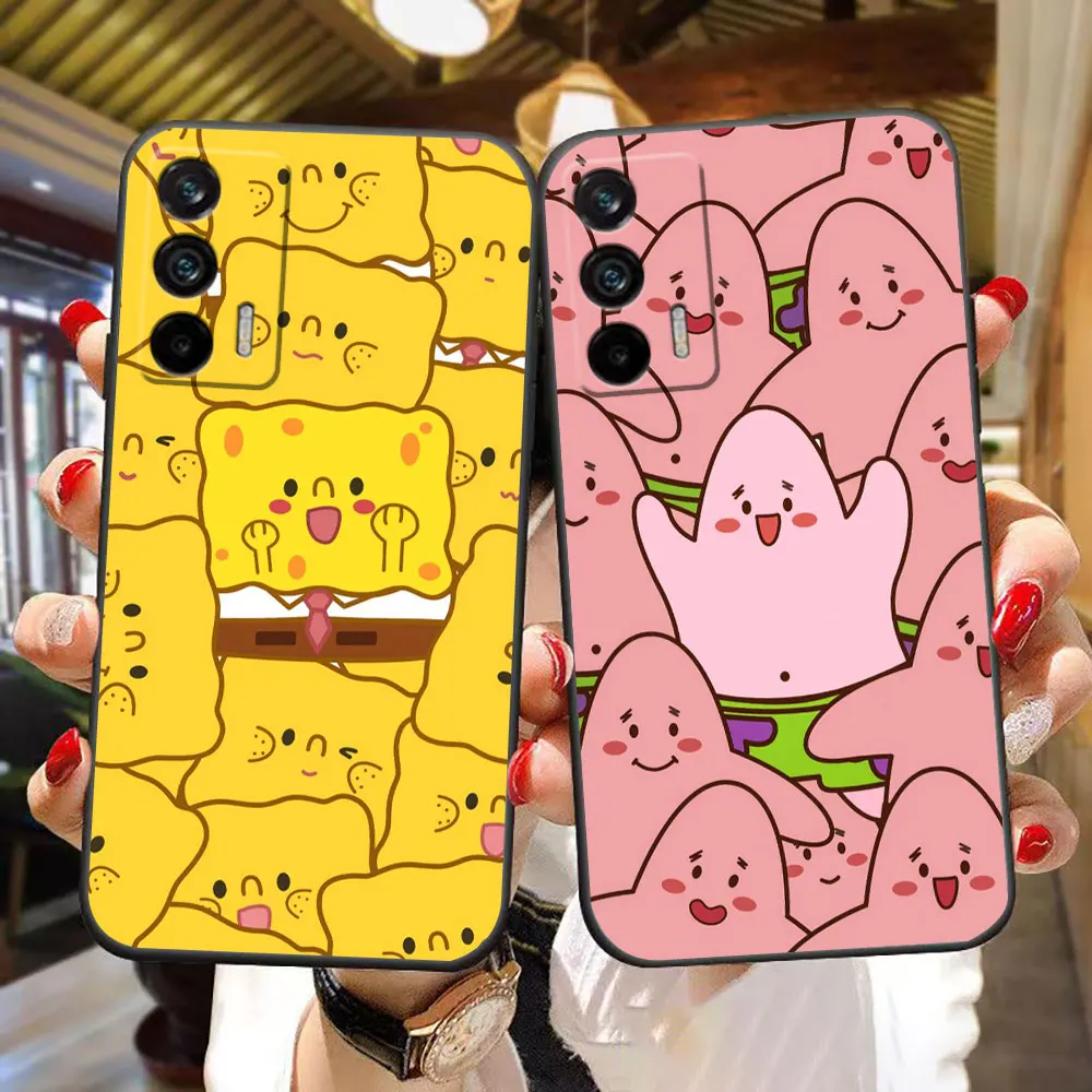 Happy S-SpongeBob S-SquarePants Case For Realme C11 C15 C20 C21 C21Y C30 C30S C33 C35 C55 C53 C63 C65 GT NEO 2 NARZO 50 X50 Case