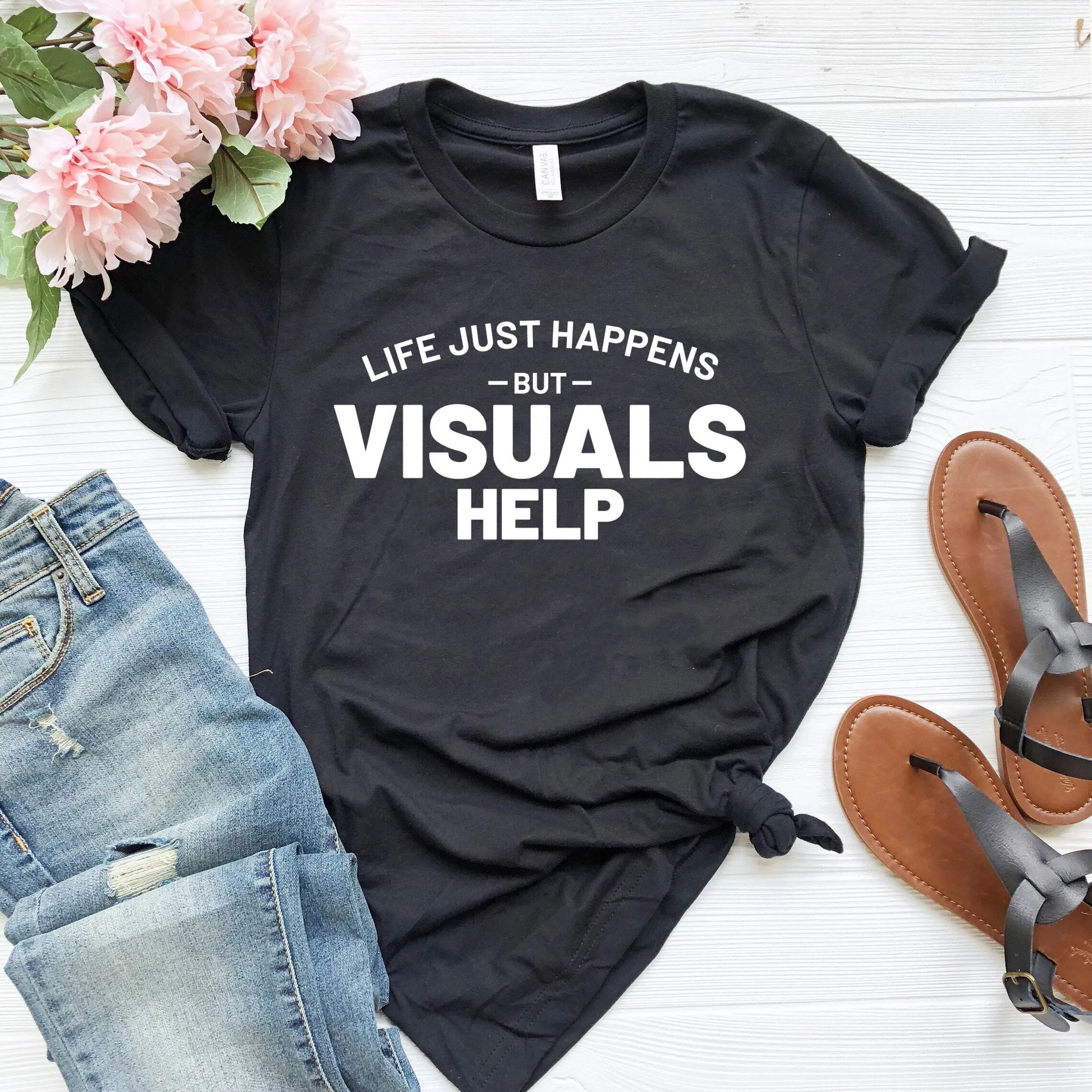 Sped squad gift teacher shirts tee special education shirt life happens visuals help ed