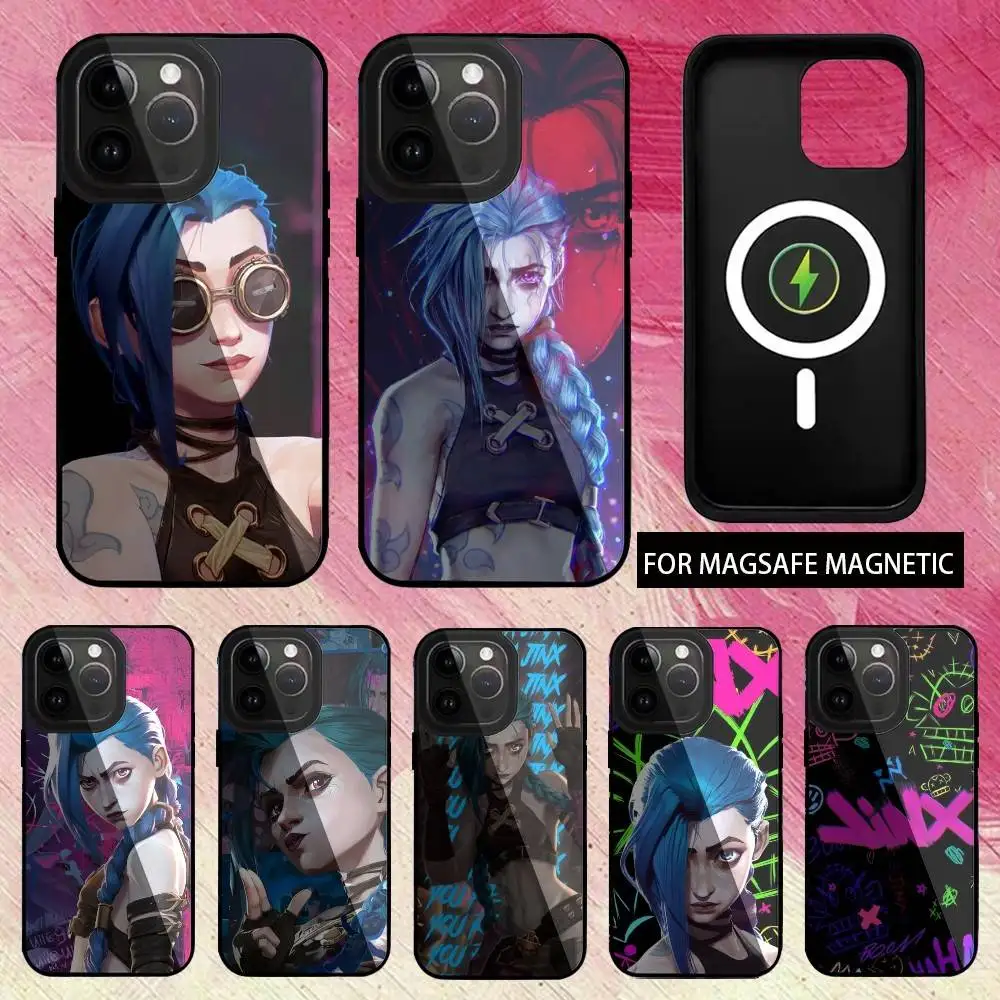 

Anime 12J-Jinx-X Phone Case For iPhone17,16,15,14,13,12,11 Plus,Pro Max Magnetic For Magsafe Wireless Charging