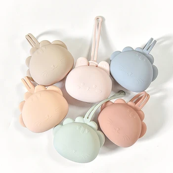 Caja de almacenamiento para chupete de bebé, soporte para chupete de silicona, contenedor, cadena de chupete portátil para chupete, caja de almacenamiento de silicona, 1 ud.