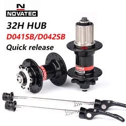 NOVATEC MTB Hub 32 Holes D041SB D042SB Front 100mm Rear 135mm Black HG Standard QR Cube Mountain Bike Hubs 8 9 10 11 12 Speed