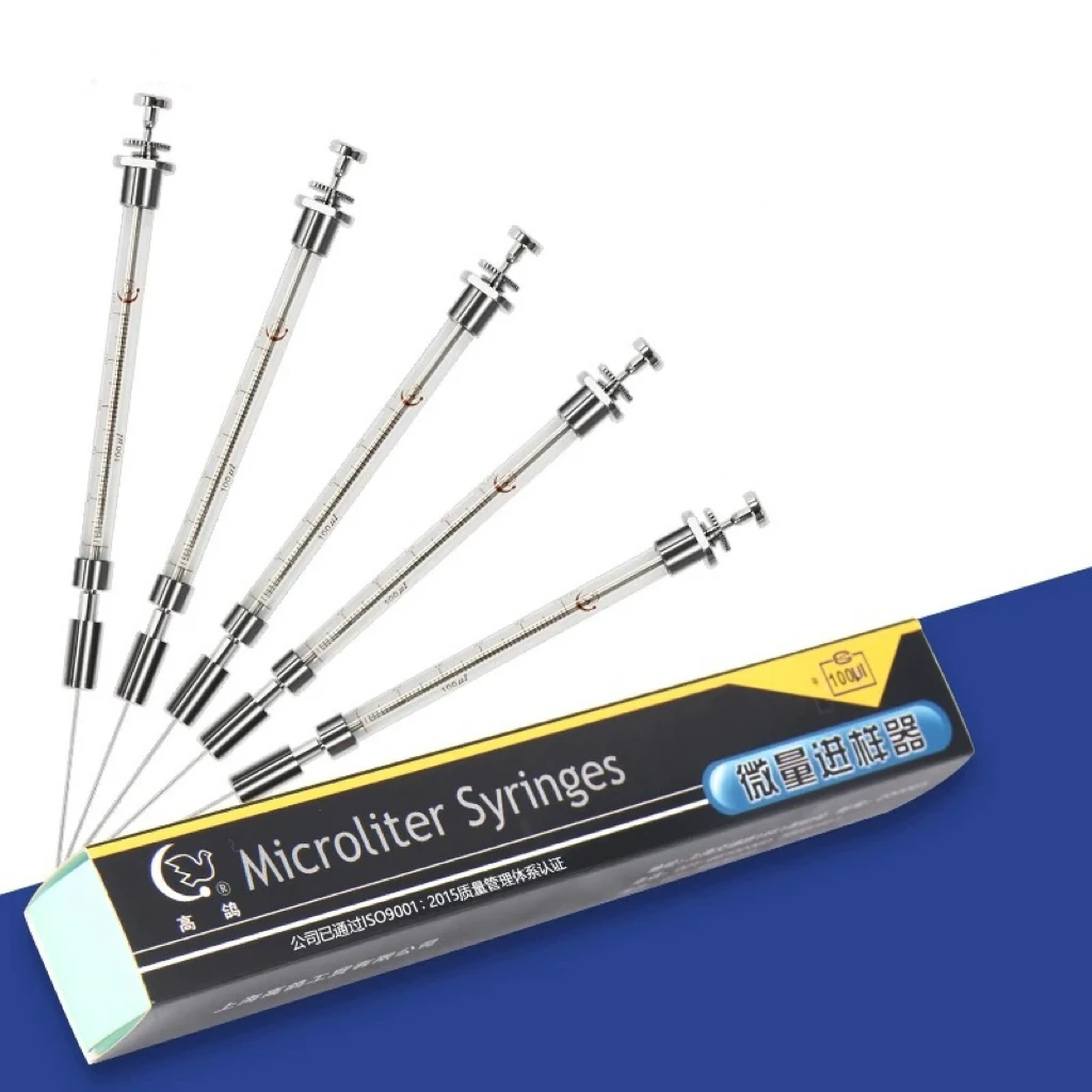液相マイクロリットルシリンジ,フラットヘッド付き実験用シリンジ,実験用クロマ注射器,0.5ulから1000ul, 1個