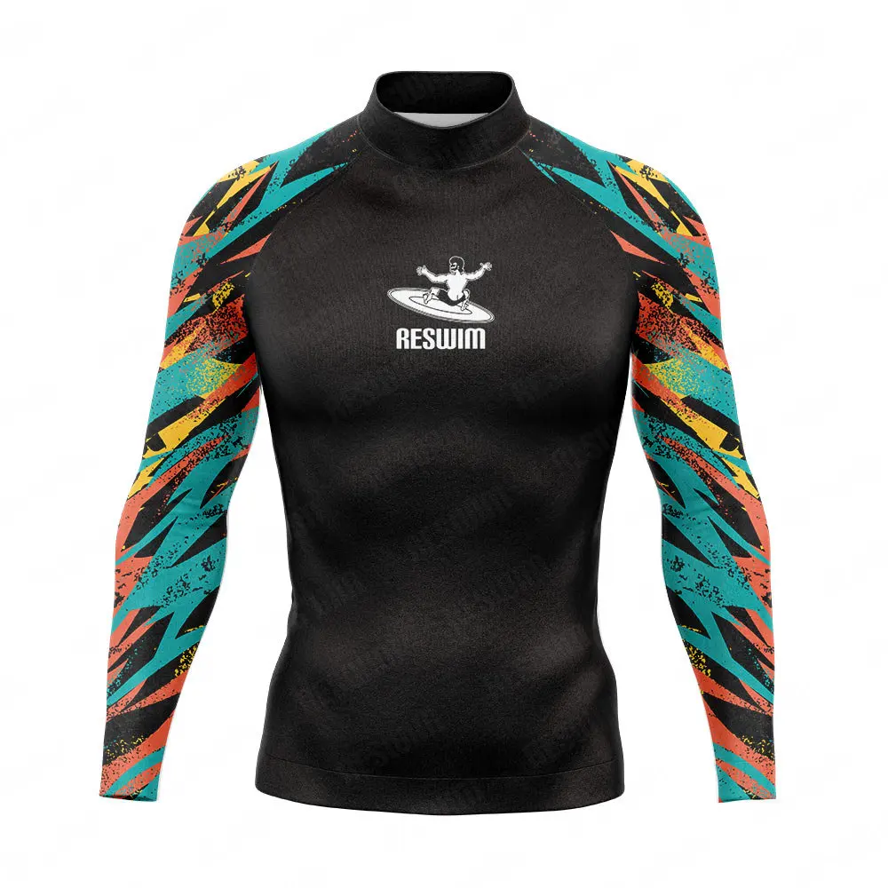 Herren Langarm Surfen Strand T-Shirts Sonne UV-Schutz Rash guard Badeanzug Basic Skin Surf Tauchen Schwimmen enge Sport kleidung