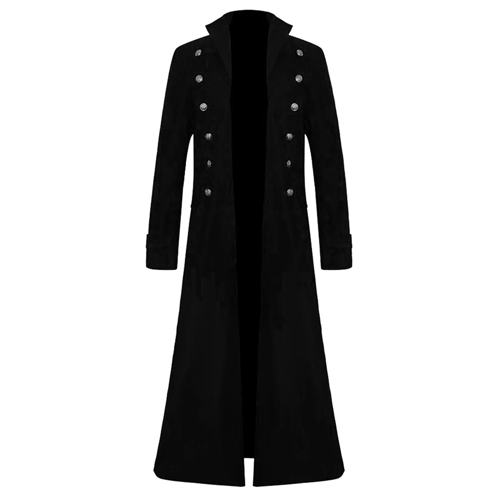 Disfraz de Cosplay de Chaqueta larga gótica Vintage para hombre adulto, traje de juego de rol de fantasía, traje de fiesta de Halloween, abrigo Steampunk