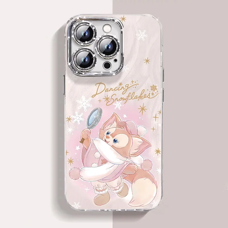 Disney Duffy StellaLou LinaBell Christmas Snowflakes ins New Phone Case For iPhone 16 15 14 13 12 11 Pro Max Y2K Creative Cover