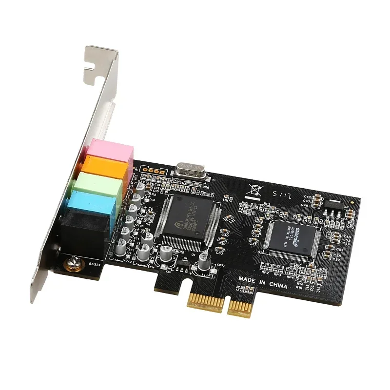 การ์ดเสียง PCIE 5.1 ช่อง CMI8738 ชิปเซ็ตเสียงดิจิตอลการ์ดเสียง PCI Express LOW PROFILE Bracket คอมพิวเตอร์เดสก์ท็อปส่วนประกอบ