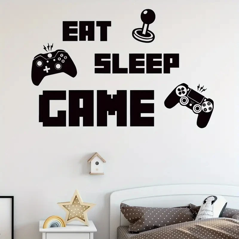 1 pc Graphic cool Cartoon Game life state Controller Pattern wallpaper Waterproof Vinyl Decorative Wall Sticker for game room