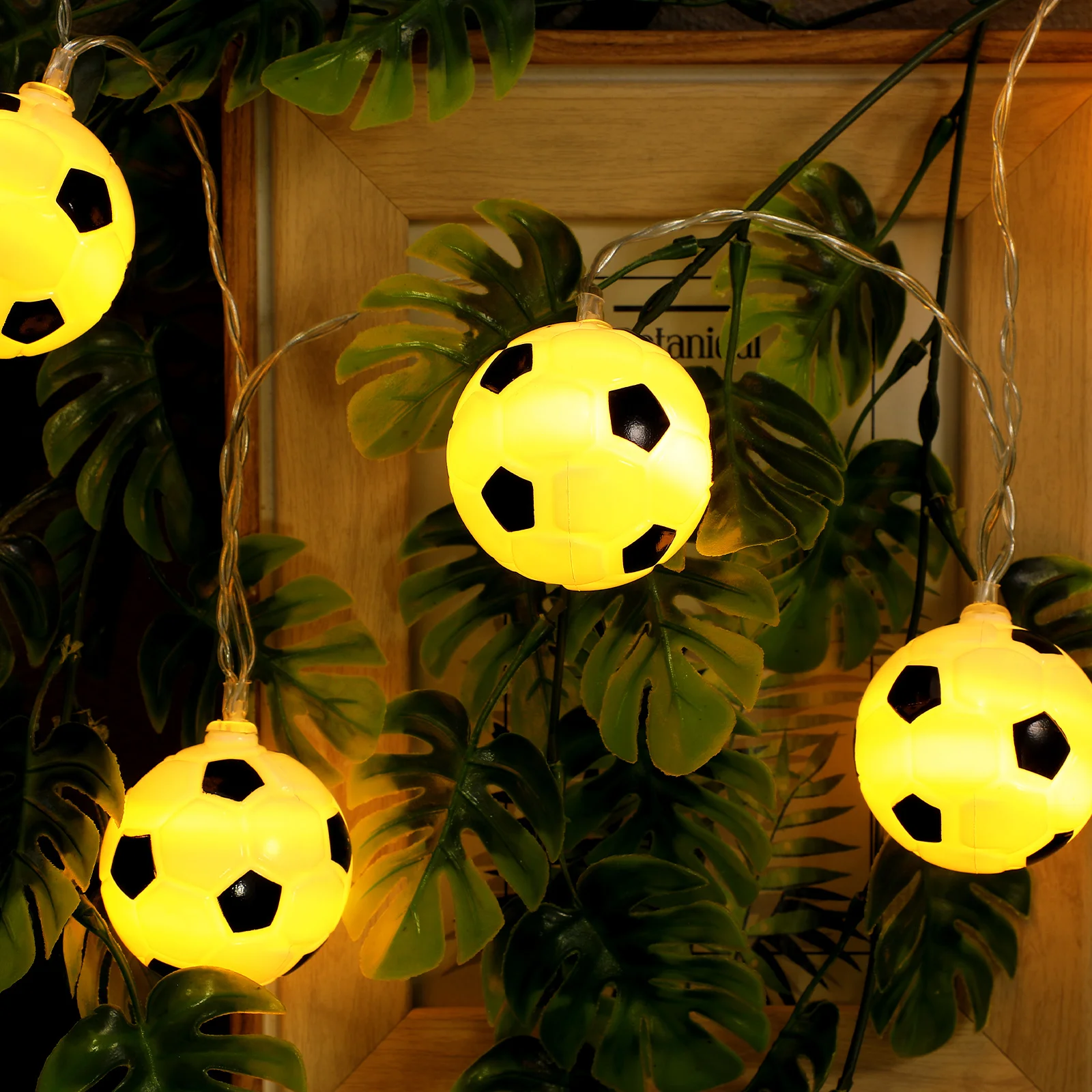 

LED Football Shaped Light String 3M 20 Bulbs Low Power Consumption Decorative Night Light for Festival Bar Ktv Ambience