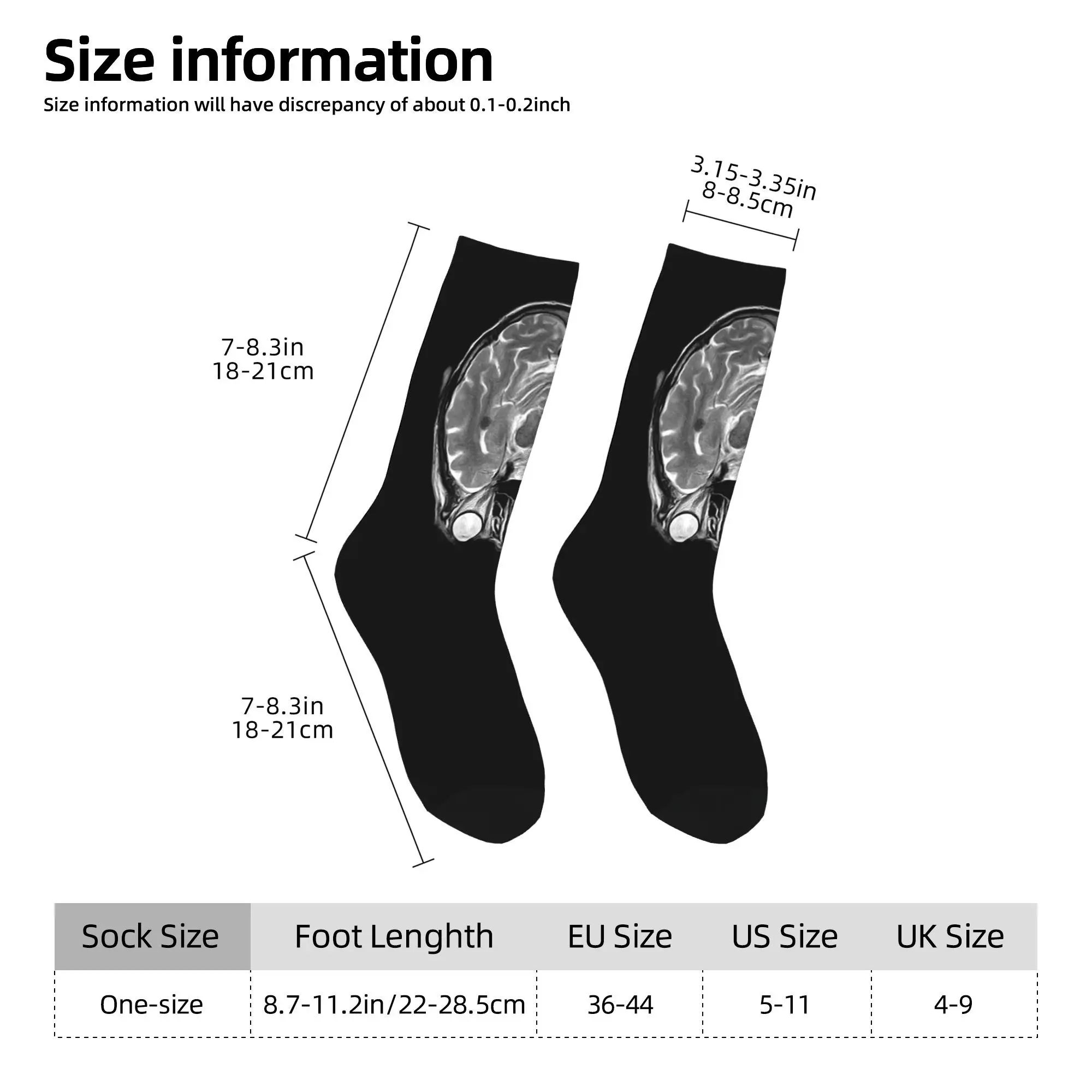 جوارب MRI of the Brain Socks Harajuku جوارب ممتصة للعرق طوال الموسم إكسسوارات جوارب طويلة لهدايا للجنسين