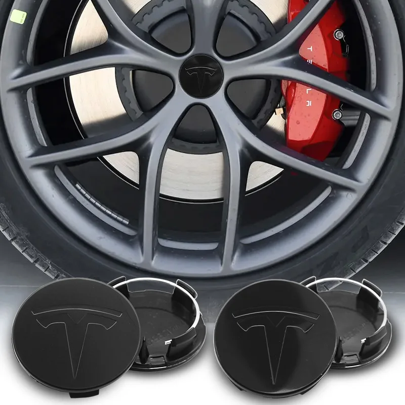4Pcs Tesla 56mm Car Wheel Hub Cap Sticker Decals Emblem Badge Accessories For Model3 Model Y Model S X original Wheel Hub Cover