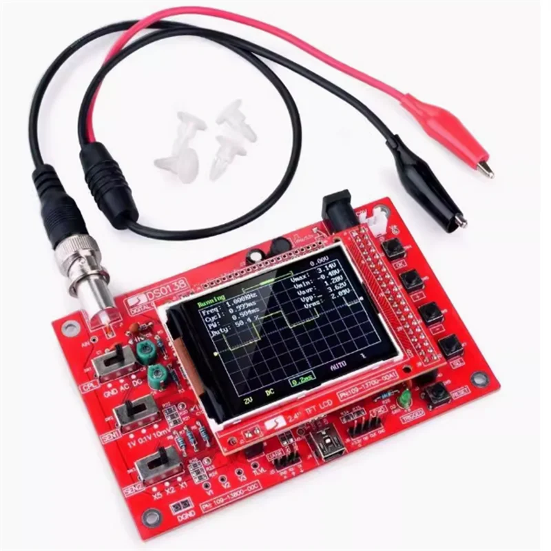 1set NEW DSO138 Digital Oscilloscope 2.4-inch TFT Handheld Pocket Digital Oscilloscope DIY for Oscilloscope eLearning dso138