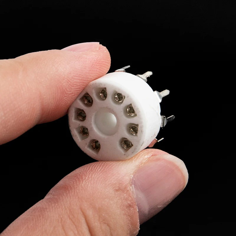 5Pcs Ceramic B9A Tube Sockets 9-Pin PCB Mount for 12AX7/12AT7 Vacuum Tubes Vintage Amplifier Upgrade