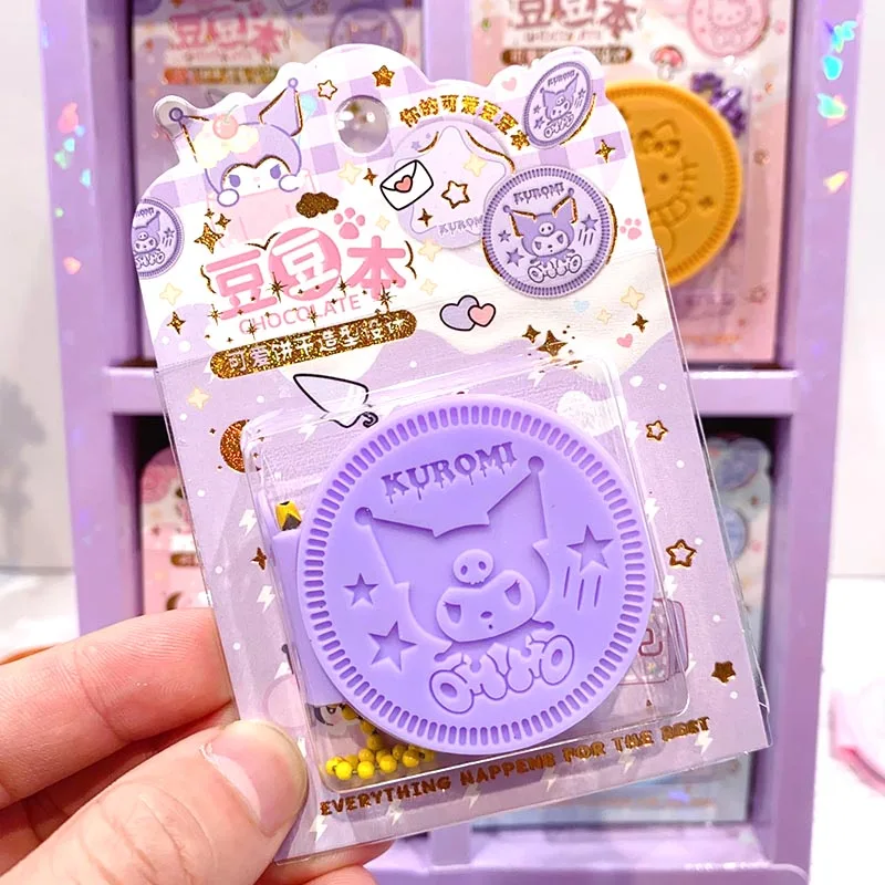 Imagem -03 - Sanrio Chocolate Biscuit Memo Pad Sticky Notes Kitty Melody Notepad Pochacco Papelaria Planner Post Material Escolar 12 Pcs por Lote