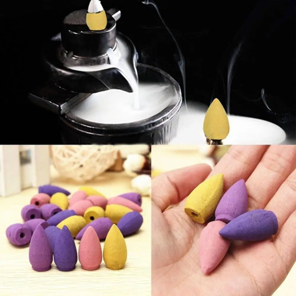 40Pc Incense Cones Air Purification Buddhism Smoke Back-flow Incense Burner Anti-Odour Cone Incense Mix Scent Aroma Spice