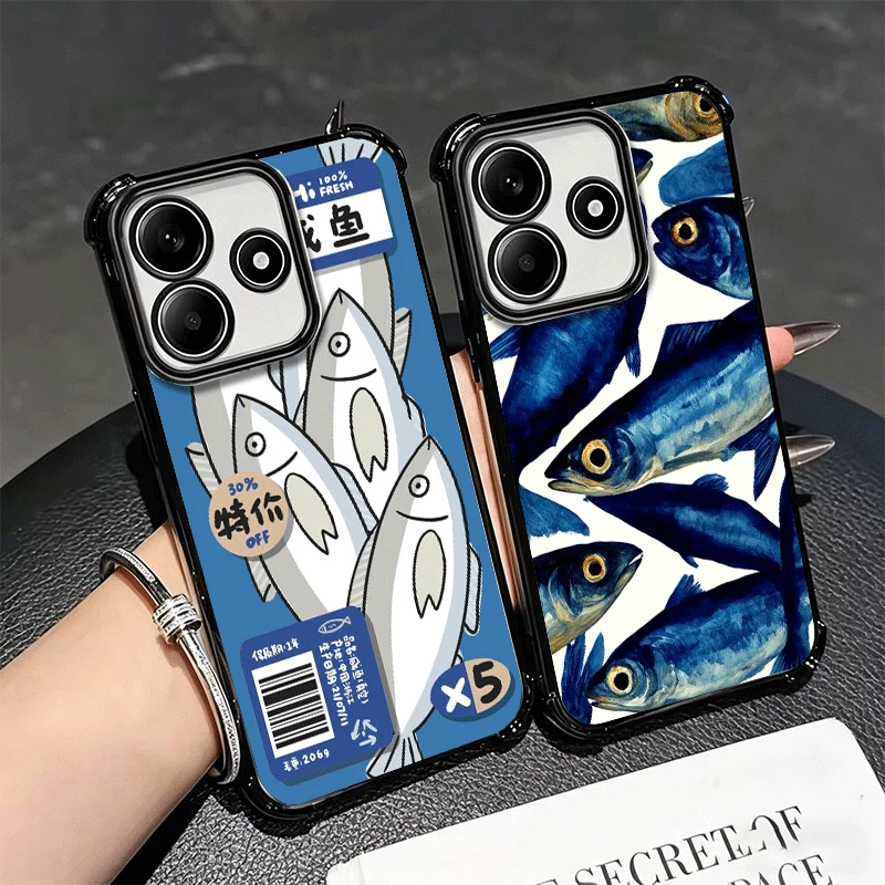 Discounted Salted Fish Plating Phone Case For Xiaomi Redmi Note 14 15 Pro Plus 13 12 12S 11S 10S 11T 10 9S Anti-Fall Protection