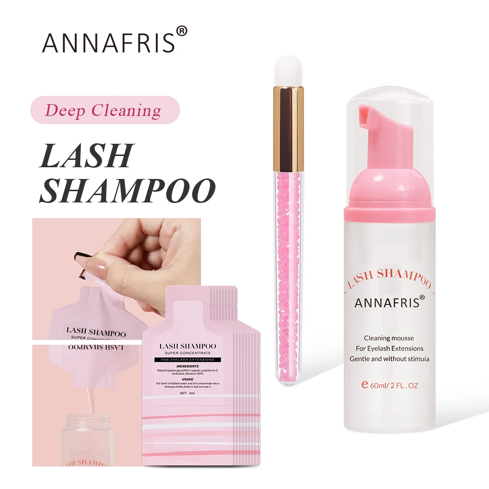 ANNAFRIS Eyelash Shampoo Foam Cleaner kit Concentrate Mousse Eyelashes Extension Gentle Cleansing Dedicated Cleaner