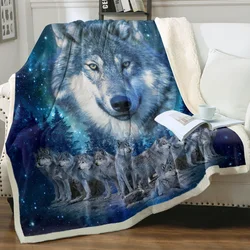 King Of Wolves Throw Blanket Printed Blanket Super Soft Sherpa Blanket for Couch Sofa Bed