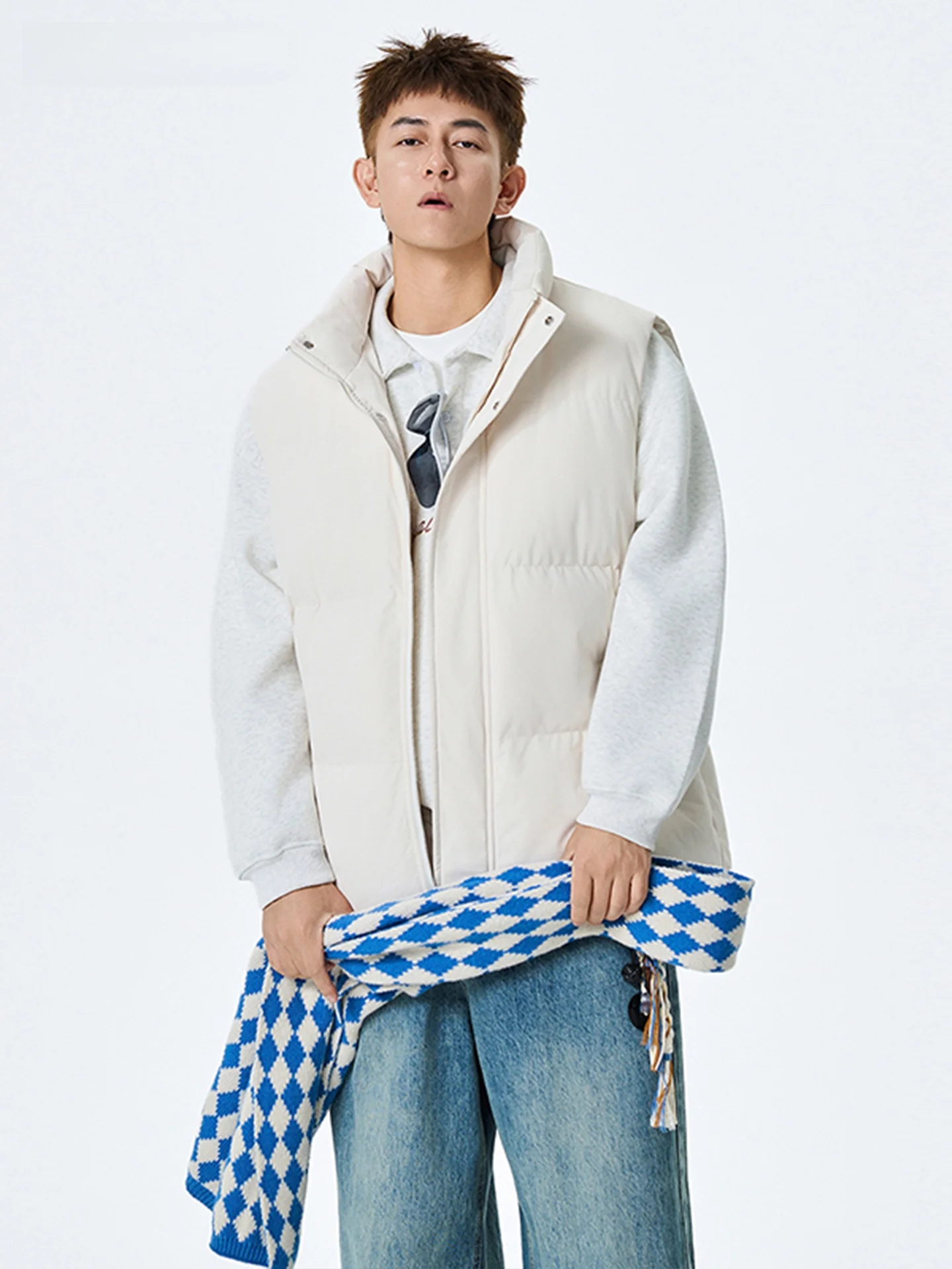 

VIIOW Thiened Cotton Vest ex Casual Sle Warm Trendy Faion Large Size oulder Pad Winter Outerwear Jaet