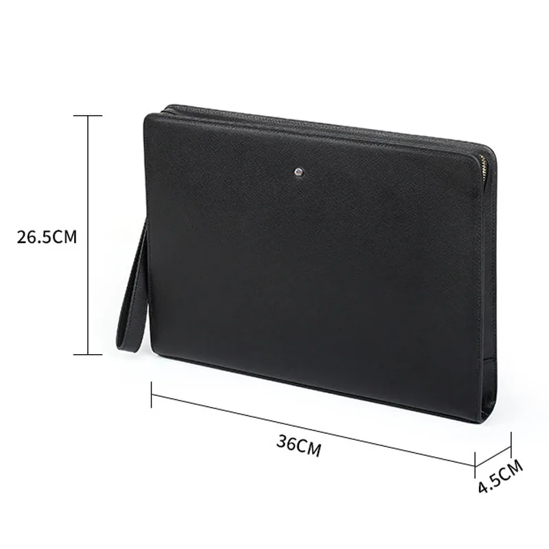 محفظة جلدية جديدة للرجال، حقيبة محمولة باليد ذات سعة كبيرة، حقيبة مغلف عصرية وعصرية، حقيبة محمولة باليد لرجال الأعمال #5