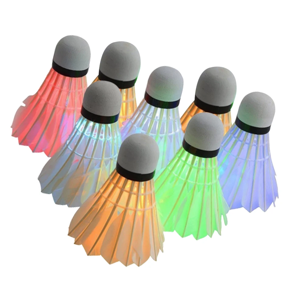 8 قطع من كرات الريشة LED لإضاءة كرة الريشة وإكسسوارات متينة وكرات متوهجة متوهجة داكنة #5