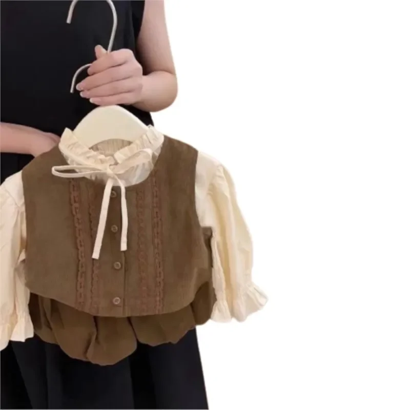 

Одежда для дня рождения для девочек и детей, весенне-осенний комплект одежды для маленьких девочек 2025 года, костюмы из 3 предметов (жилет, куртки + шорты + рубашки), элегантные