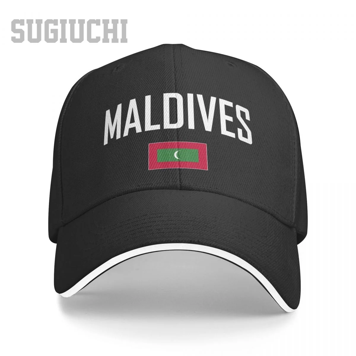 Unisex Sandwich MALDIVES Flag And Font Baseball Cap Men Women Hip Hop Caps Snapback Golf Hat Fishing