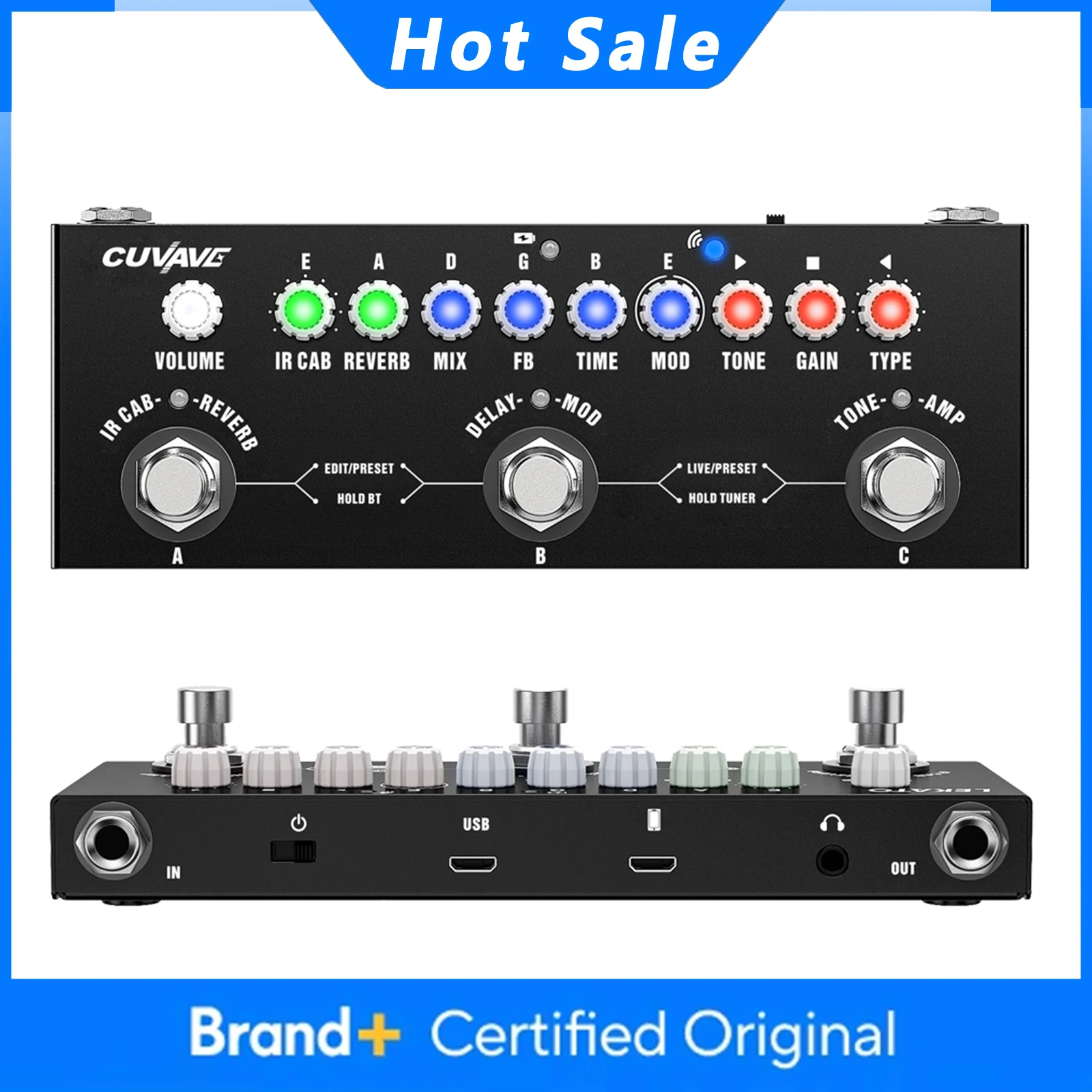 

CUVAVE Cube BABY гитарная педаль мультиефектов, процессор, задержка хора, эффект реверберации, перезаряжаемая педаль эффектов для электрогитары