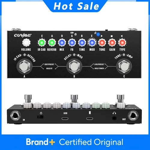 CUVAVE Cube BABY Guitarra Pedal multiefectos Procesador Delay Chorus Reverb Effect Pedal de efectos de guitarra eléctrica recargable