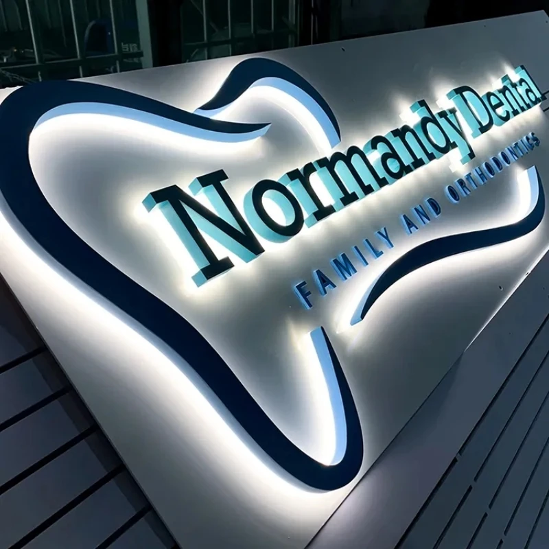 

Customized 3D LED Illuminated Business Name Plaque - Outdoor Advertising Backlit Company Letter Sign Design