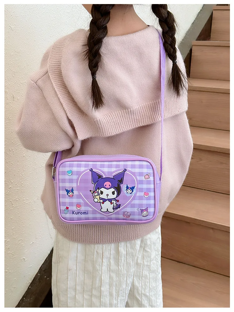 Modna torba na ramię Sanrio Kuromi Cinnamoroll My Melody wzór kreskówkowy portmonetka letnie torby dziecięce