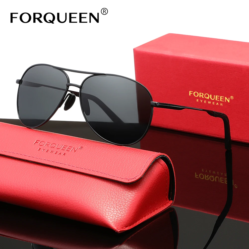 

FORQUEEN Classic Alloy Frame Pilot Sunglasses Casual Protection UV400 Glasses For Men Women Fashion Driving Polarized Eyewear