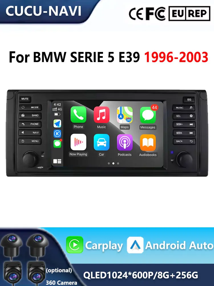7 inch Android autoradio voor BMW 5 serie E39 1996 1997 1998-2003 multimediaspeler GPS navigatie head unit CarPlay DSP - afbeelding 2