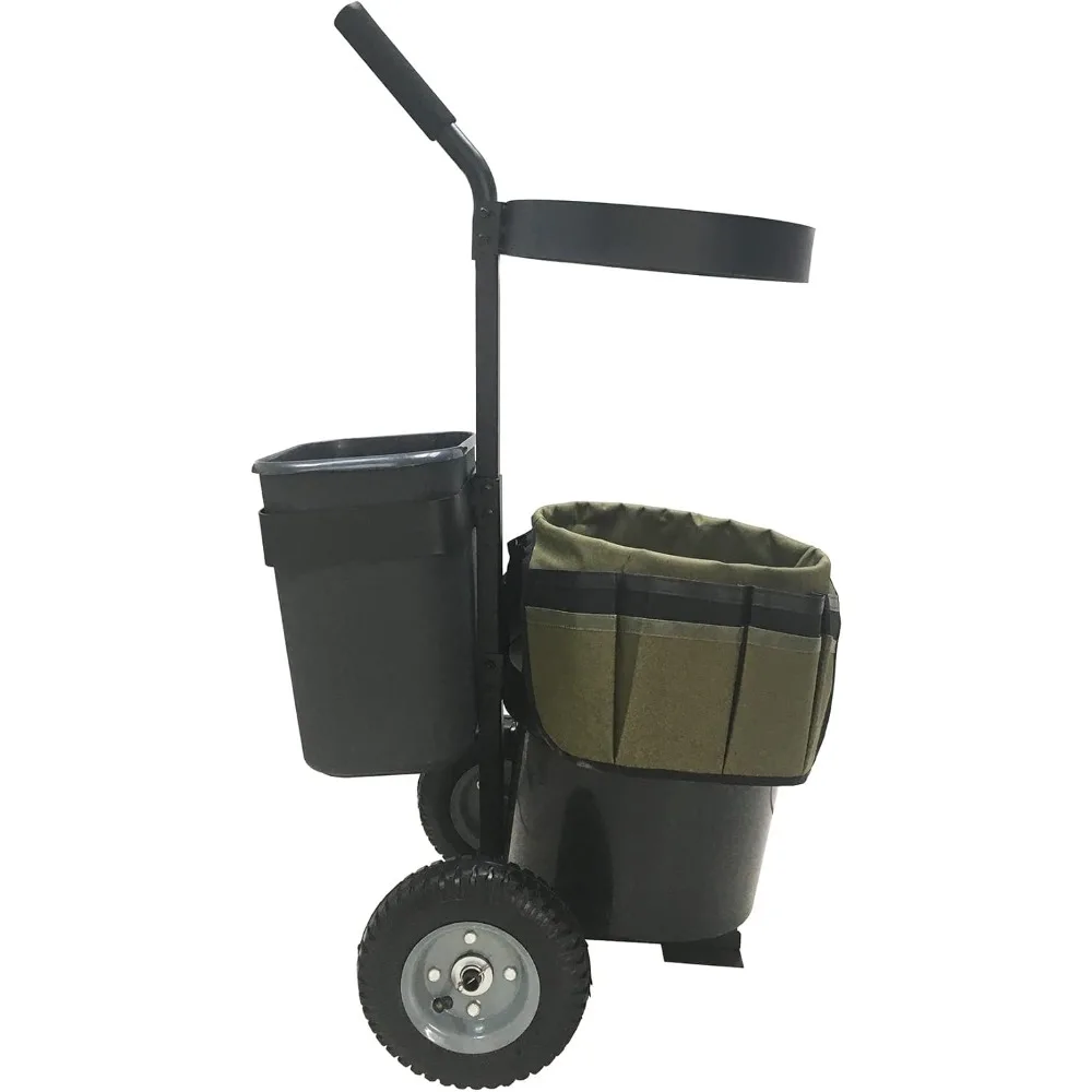 Garden Carts Heavy Duty Rolling Lawn Yard Mobile Gardening Trolley Wheeled W 5 Gallon Bucket Oxford Bag Tool Organizer Storage