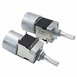 1PC RK168 Motor Machine Drive Volume Potentiometer 8Pins B50K B100Kx2 Stereo Amplifier Dual Channel Axis Length 25MM Plum Shaft