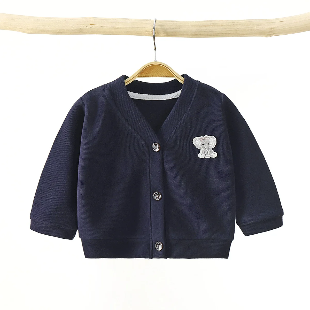 Baby Boy Girl Fleece Spring Fall Soft Cotton Knitted Sweater V-Neck Cardigan Jacket Coat Outwear Children Long Sleeves Kids Tops