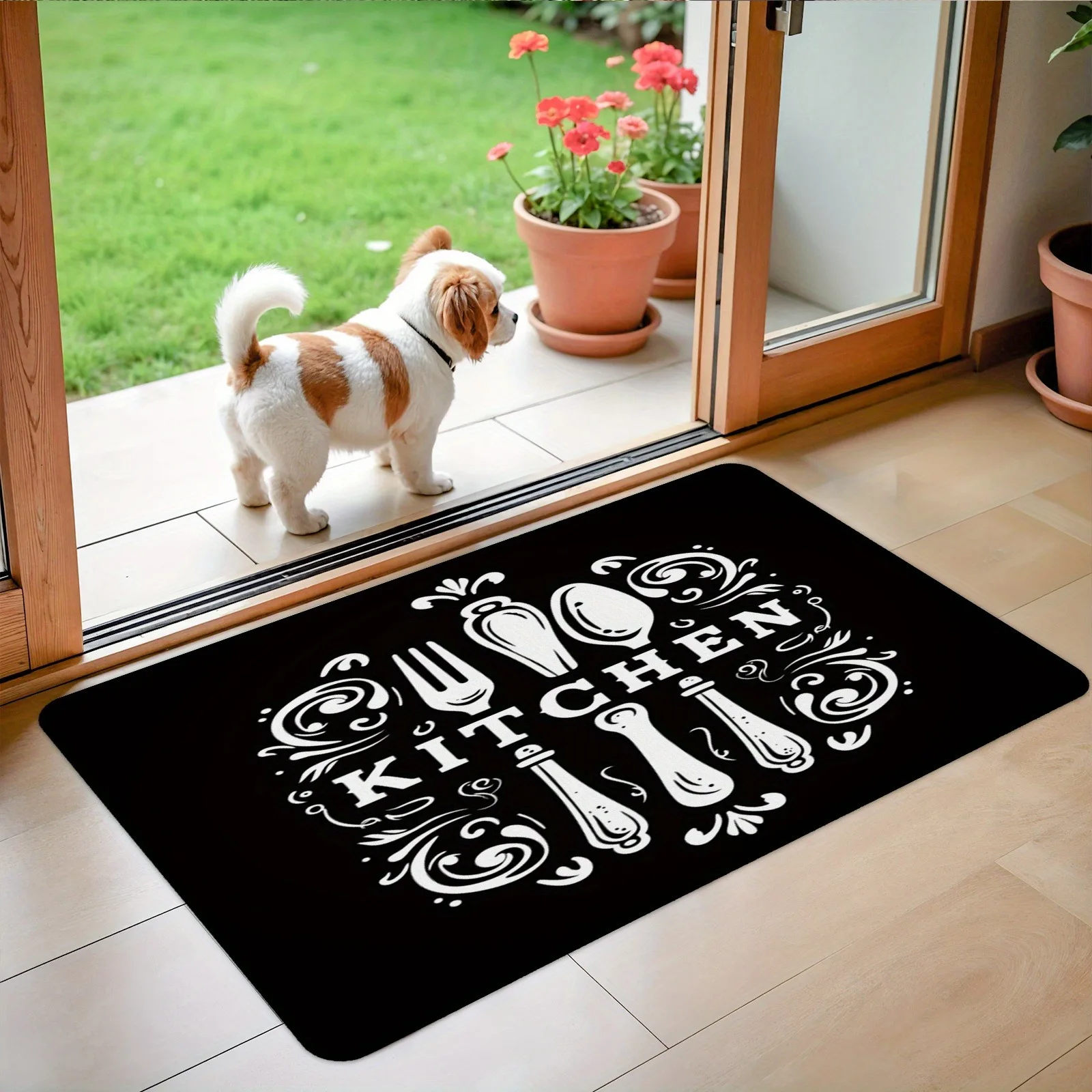

1PC KITCHEN Pattern Kitchen Rug Non-Slip Door Mats Pop design Bathroom Rug Bath Mat Carpet for Home Sink Laundry Decor