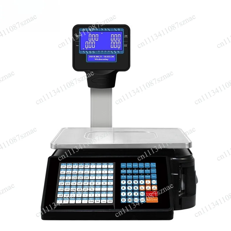Multilingual Barcode Label Printing Scale for Supermarket Weighing,multilingual version, Receipt and Label Printer Scale