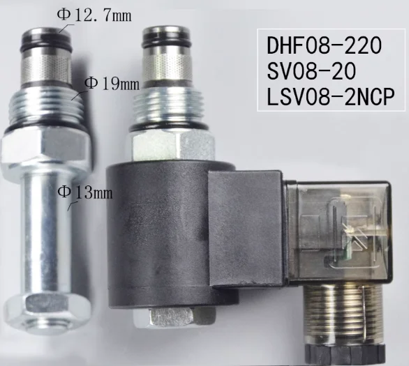 Hydraulic threaded solenoid valve reversing pressure relief two position two usually closed DHF08-220 (SV08-20NCP