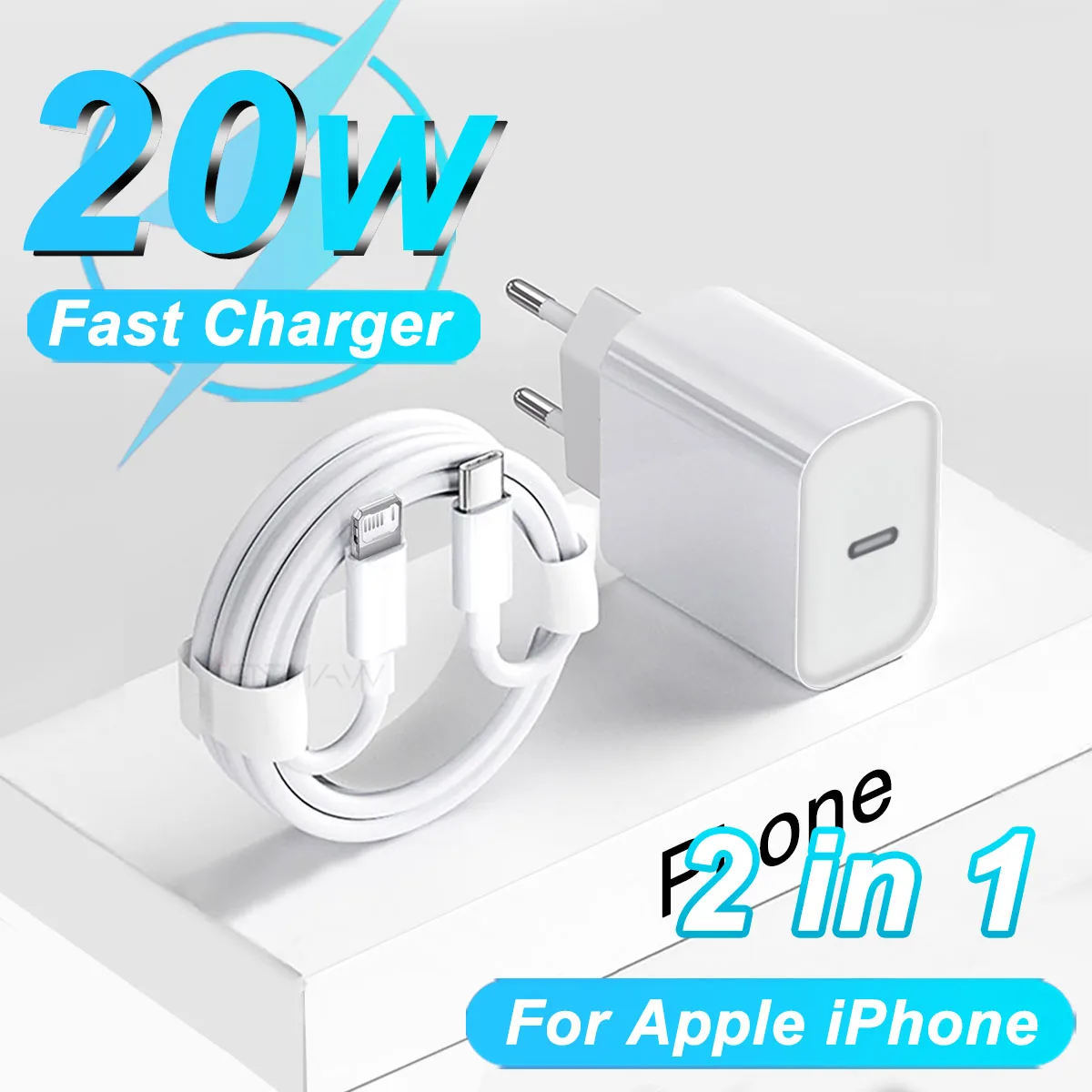 20W Fast Charger For Apple iPhone 13 12 11 14 Pro Max Plus X XR XS USB Type C Fast Charging Charger Cable 13 12 Mini Accessories