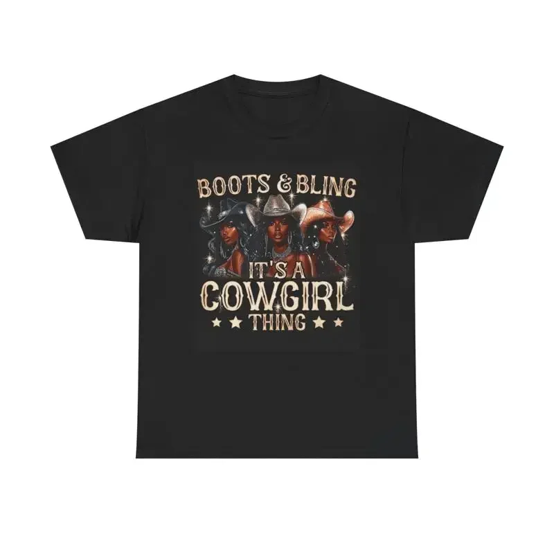 Boots And Bling Cowgirl Things T Shirt Women'S Vintage Retro Cotton